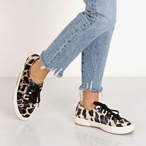 SUPERGA 2750 Velvet Leopard Sneakers, Size 8.5  EU 39.5 Style S00DKMO